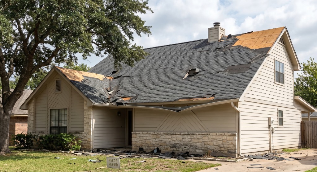 Old Damaged Roof before roof replacement west palm beach